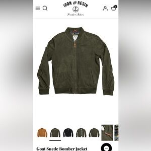 Iron & Resin Suede Bomber Jacket Ponderosa Green - Sold Out Online